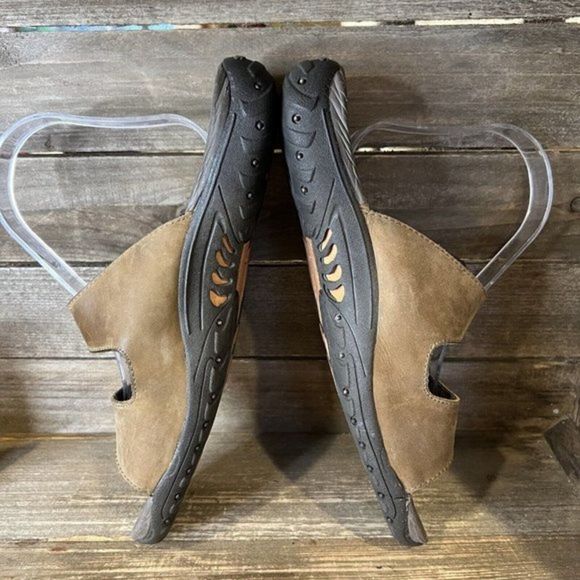 Womens Skechers Reggae Jammin Brown Leather Sandals Slides Size 9 M GUC - Picture 4 of 6